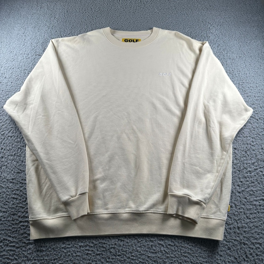 GOLF Wang Tyler‎ The Creator Crewneck Sweatshirt Size XXL Cream Embroidered Logo